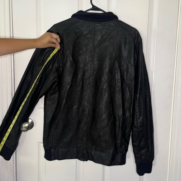 Men's Black Faux Leather Jacket Buffalo Jeans - Picture 3 of 6